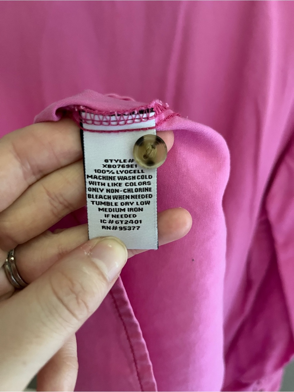 Sanctuary Button-Down Shirt Barbiecore Hot Pink Roll Tab Sleeves Chest Pockets - Picture 9 of 13